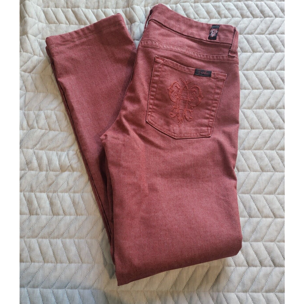 7 For All Mankind Carol Emilio Pucci Jeans Red Size 28 - Picture 6 of 16